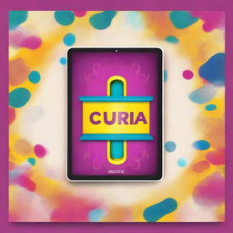 Design a vibrant ebook cover featuring an iPad as a central element