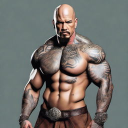 A bald, muscular figure with a goatee and rock-like skin