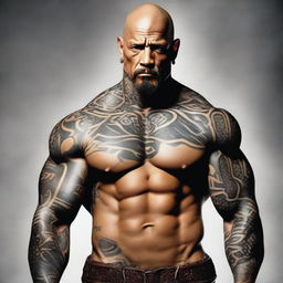 A bald, muscular figure with a goatee and rock-like skin