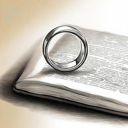 A drawing of a ring placed inside an open Bible