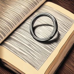 A drawing of a ring placed inside an open Bible