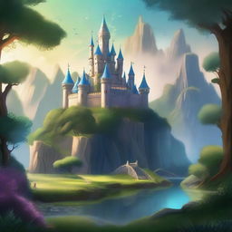 A fantasy landscape featuring a majestic alliance of kingdoms, with shimmering castles, lush forests, and mystical creatures