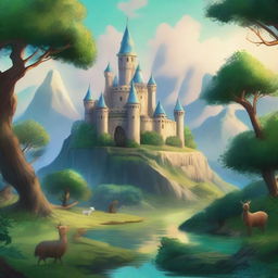 A fantasy landscape featuring a majestic alliance of kingdoms, with shimmering castles, lush forests, and mystical creatures