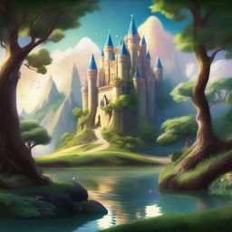 A fantasy landscape featuring a majestic alliance of kingdoms, with shimmering castles, lush forests, and mystical creatures