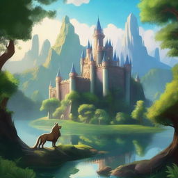 A fantasy landscape featuring a majestic alliance of kingdoms, with shimmering castles, lush forests, and mystical creatures