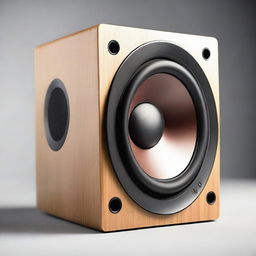 A highly detailed image of a modern audio speaker with sleek design and high-quality components