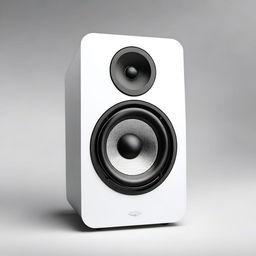 A highly detailed image of a modern audio speaker with sleek design and high-quality components