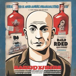 A movie poster for a film titled 'Bald Ded and Big Vodka Journey' featuring a skinhead who lives in Poland