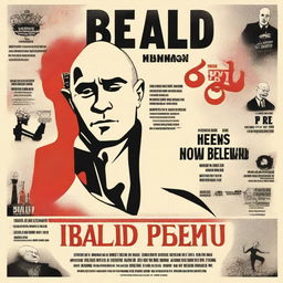 A movie poster for a film titled 'Bald Ded and Big Vodka Journey' featuring a skinhead who lives in Poland