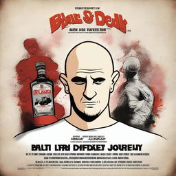 A movie poster for a film titled 'Bald Ded and Big Vodka Journey' featuring a skinhead who lives in Poland