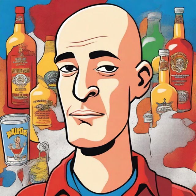 A movie poster for a film titled 'Bald Ded and Big Vodka Journey' featuring a skinhead who lives in Poland