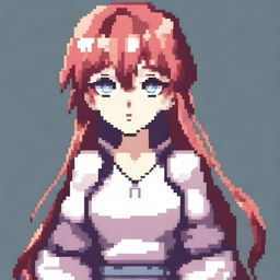 Create a pixel art image of an anime girl