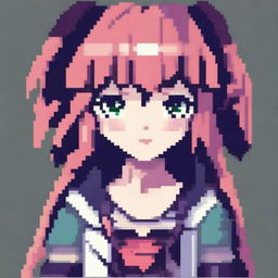 Create a pixel art image of an anime girl