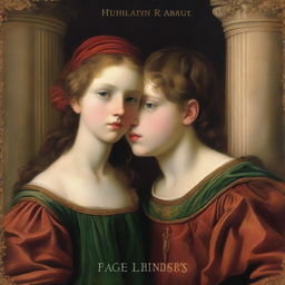 A book cover featuring a girl and a boy in a style reminiscent of a Renaissance painting