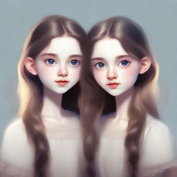 Create an image of two twin sisters