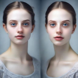 Create an image of two twin sisters