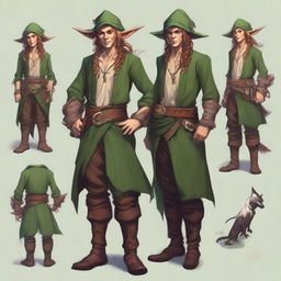 A forest elf pirate for Dungeons & Dragons, with a mix of pirate and forest attire