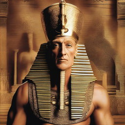 A detailed movie poster featuring Pharaoh Ramses II played by Charles Dance at the age of 70 in the top half