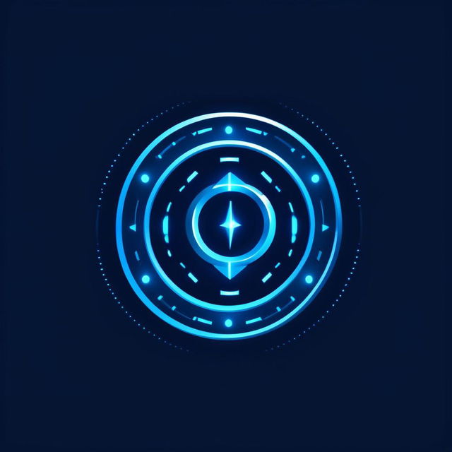 Futuristic 'Max Gaming' logo with electric blue stylized text on a dark background, featuring an abstract digital circuit board design and encased within a circular boundary.