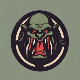 Create an emblem for a large clan of chaotic fat orcs for a Dungeons and Dragons 5e game