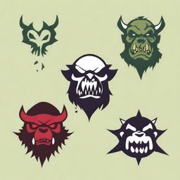 Create an emblem for a large clan of chaotic fat orcs for a Dungeons and Dragons 5e game