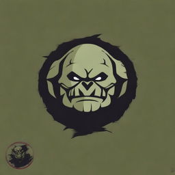 Create an emblem for a large clan of chaotic fat orcs for a Dungeons and Dragons 5e game