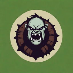 Create an emblem for a large clan of chaotic obese orcs for a Dungeons and Dragons 5e game