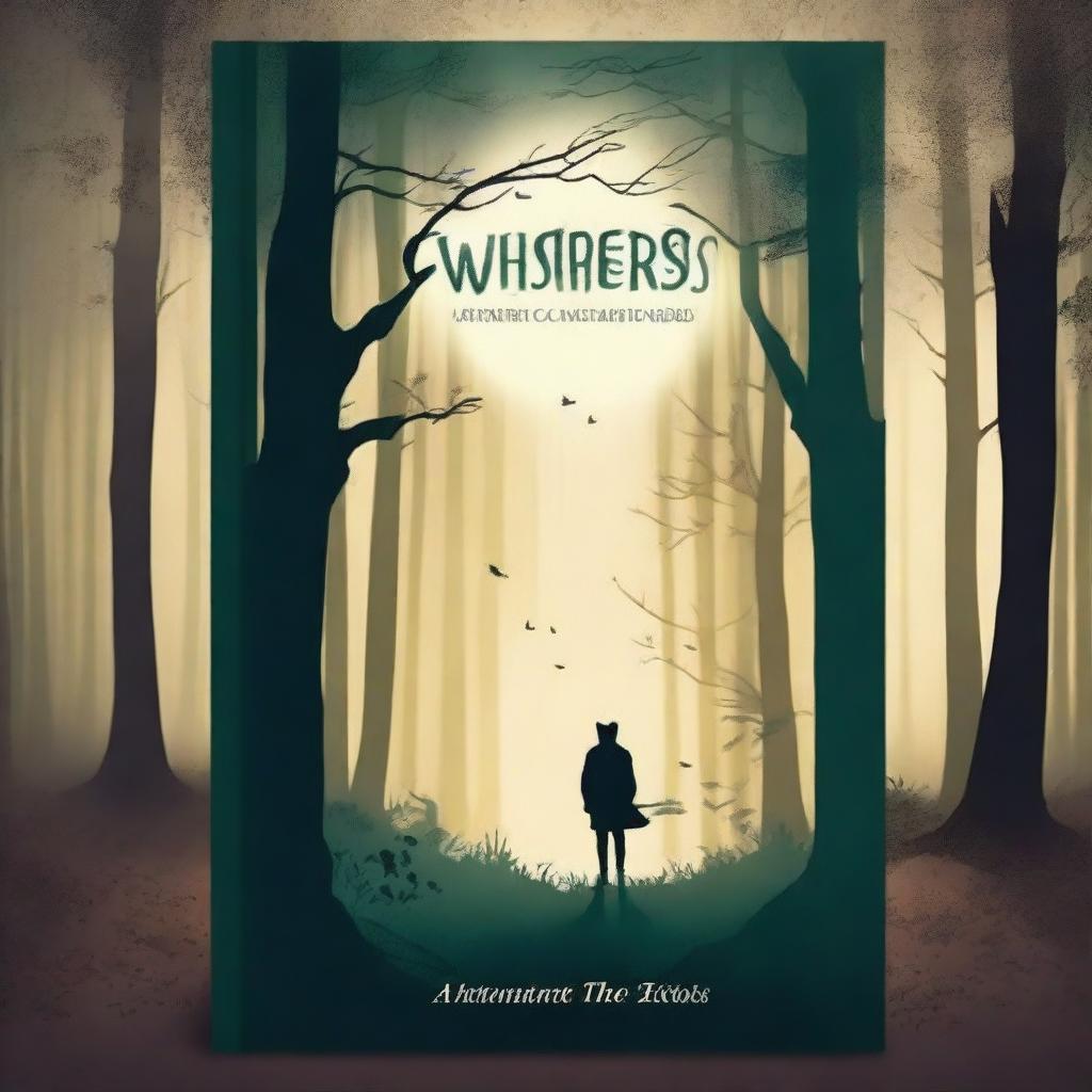 Create a captivating book cover featuring a mysterious forest with an enchanting glow