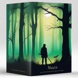 Create a captivating book cover featuring a mysterious forest with an enchanting glow