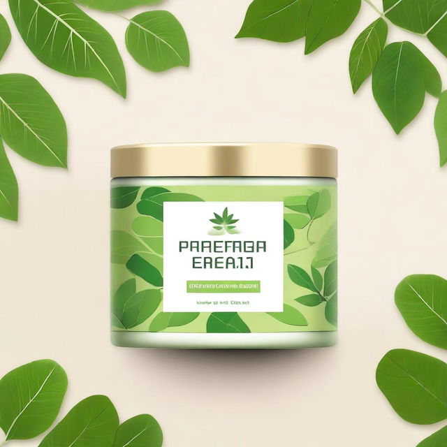 Create a label for a Moringa hair cream product