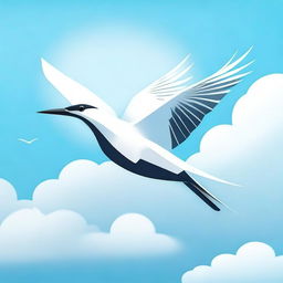 Create an image of a sleek and fast bird in mid-flight, representing the concept of 'swift'