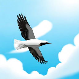 Create an image of a sleek and fast bird in mid-flight, representing the concept of 'swift'