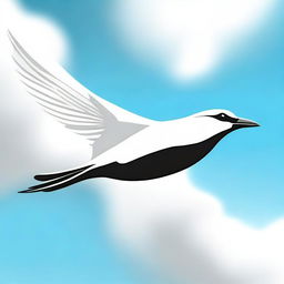 Create an image of a sleek and fast bird in mid-flight, representing the concept of 'swift'