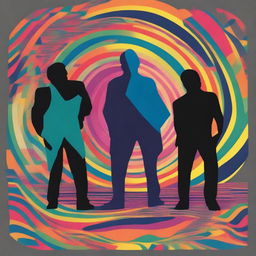 An album cover featuring three distinct silhouettes