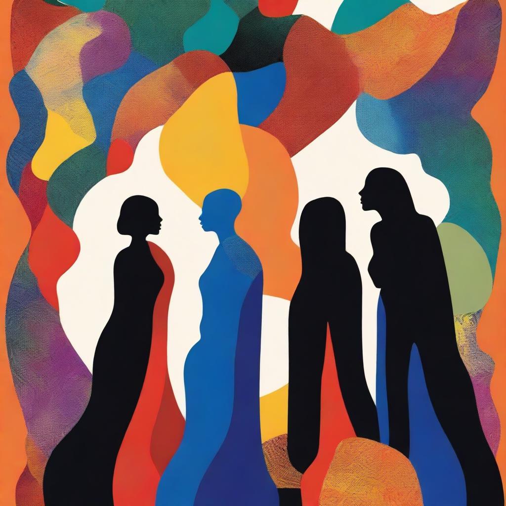 An album cover featuring three distinct silhouettes