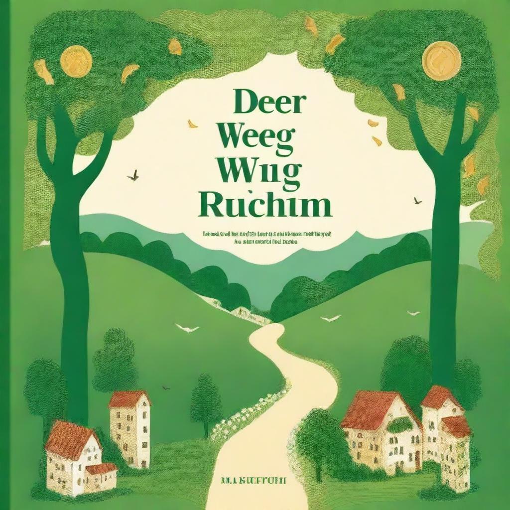 A book cover design titled 'Der weg zum Reichtum' (The path to wealth)