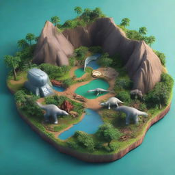 Create an image of Isla Nublar from Jurassic Park