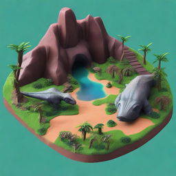 Create an image of Isla Nublar from Jurassic Park