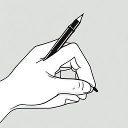 A detailed illustration of a hand holding a pen