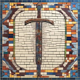 A mosaic image of a sword