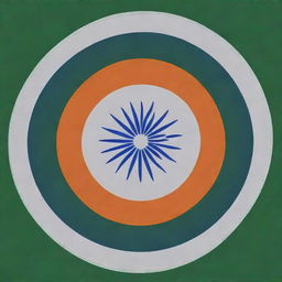 The flag of India, consisting of three horizontal bands of saffron, white, and green, with the Ashoka Chakra: a 24-spoke blue wheel, at its center.