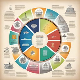 Create an image that visually represents 10 innovations that changed the world