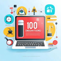 Create a vibrant and eye-catching YouTube thumbnail for a video titled '10 Innovations That Changed Your World'