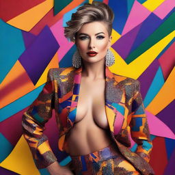 A stylish and glamorous portrait of Gery-Nikol, the Bulgarian pop singer, in a confident and alluring pose