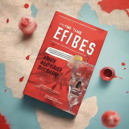 A book cover featuring a blood-red cocktail drink, a detailed map of Boracay, and zombies in the background