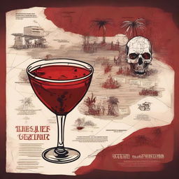 An image featuring a blood-red cocktail, flesh-eating zombies, and a map of Boracay, Philippines