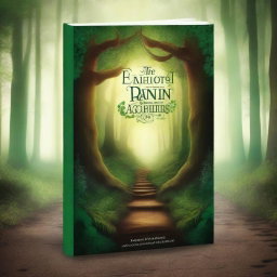 Create a captivating book cover featuring an enchanting forest with a mysterious pathway leading into the depths of the woods