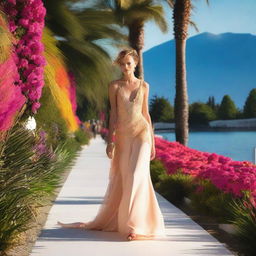 A fashion show on the Promenade de Montreux titled 'Elegance on the Swiss Riviera'