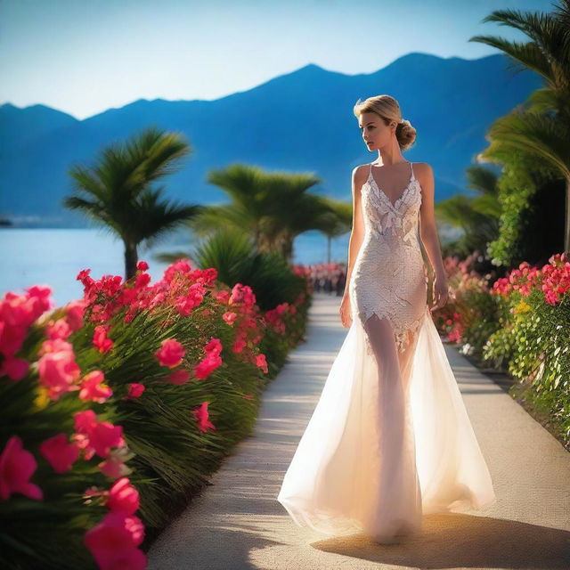 A fashion show on the Promenade de Montreux titled 'Elegance on the Swiss Riviera'