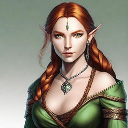 Mas, disguised as a half-elf rogue, stands at 5'5" with a lithe, athletic frame and flawless, light golden skin that shimmers subtly in the light